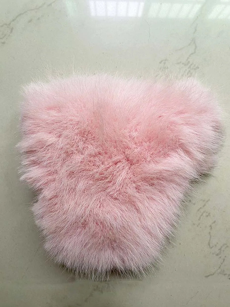 Luxury Fur Coats Long Sleeve Cropped Fluffy Faux Fox Fur Coat Women Pink White Jacket Tops Winter Jackets for Women 2025
