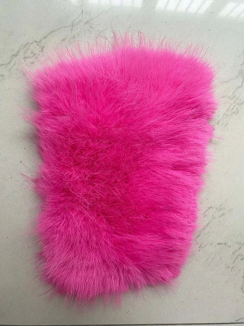 Luxury Fur Coats Long Sleeve Cropped Fluffy Faux Fox Fur Coat Women Pink White Jacket Tops Winter Jackets for Women 2025