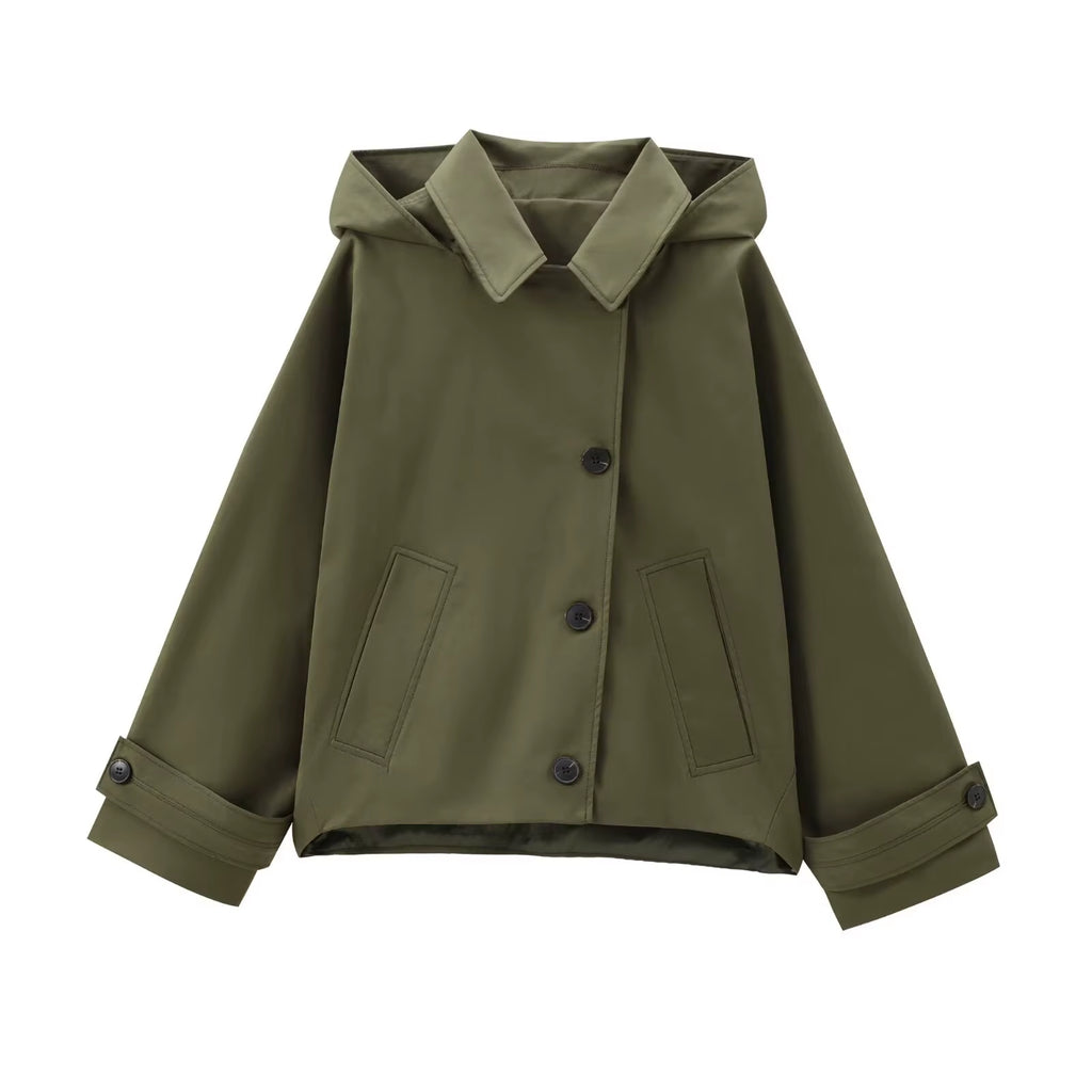 Hooded Women'S Trench Coat Long Sleeve Women'S Windbreaker New in Coats and Jackets for Women Winter Coats Woman Trench